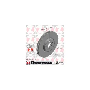 Disque De Frein Zimmermann 150.3449.20 Bmw