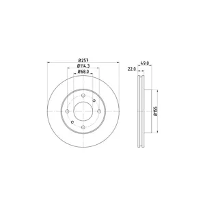HELLA 8DD 355 102-651 Disque de frein