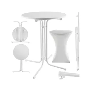Tectake Table haute blanc