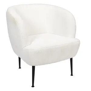 Fauteuil Bouclette Kiera 76cm Blanc