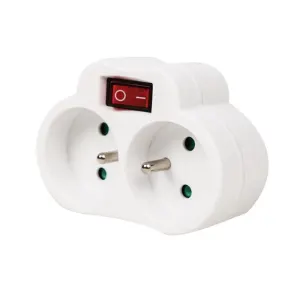 Biplite Gao 2x16a Avec Interrupteur Blanche