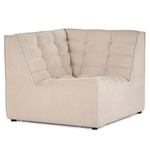 Ellie - Module D'angle En Velours Texturé - Beige