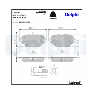 DELPHI LP3572 Plaquettes de frein
