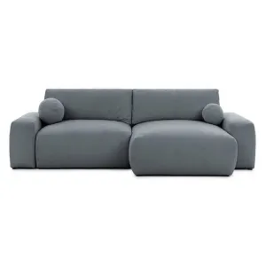 Constance - Canapé D'angle Réversible 4 Places Convertible Avec Coffre En Tissu - Gris