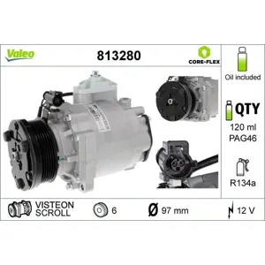 VALEO Compresseur, climatisation pour FORD: Connect (Ref: 813280)