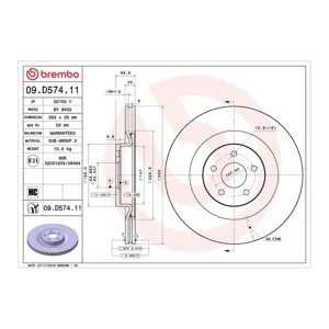 BREMBO Disques de frein pour FORD: Focus (Ref: 09.D574.11)