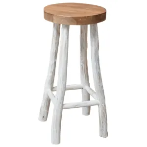 Chaise de bar bois de teck solide