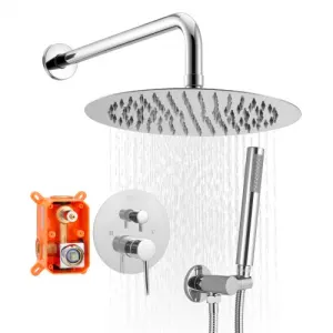 VEVOR Ensemble de Robinetterie de Douche Encastrable, Système de Douche de Pluie avec Pommeau de Tê…