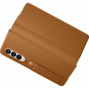 Coque Z Fold 3 Cuir marron clair