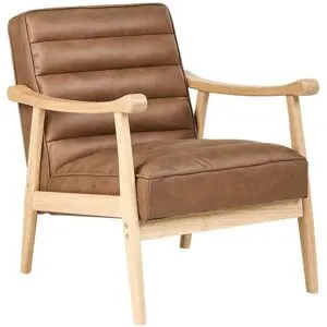 Fauteuil Leknes Cuir Pu Marron