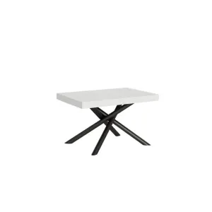 Table Extensible Design Pieds Arrondis Entrelacés Anthracite Zeus-blanc-2 Rallonges Fines-130 À 234…