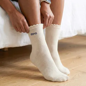Chaussettes brodées - Beige - 39/42