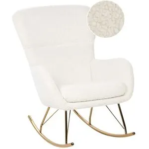 Fauteuil À Bascule Anaset Bouclé Blanc