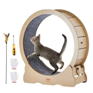VEVOR Roue d'Exercice pour Chat 910 mm Grande Roue de Course pour Chat d'Intérieur, avec Tapis Roul…
