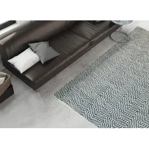 Tapis Rayé Fait Main Aperitif Gris