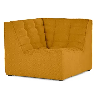 Ellie - Module D'angle En Velours Texturé - Jaune