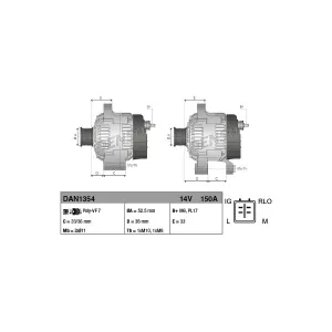 DENSO Alternateur pour LEXUS: GS, IS (Ref: DAN1354)