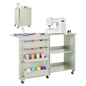 VEVOR Table de couture pliante, table pour machine à coudre polyvalente pour maison avec design com…