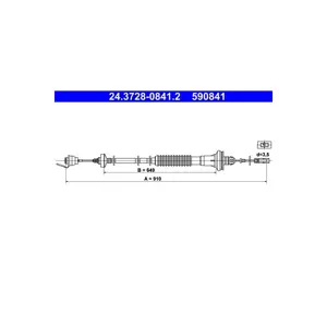ATE 24.3728-0841.2 Câble d'embrayage