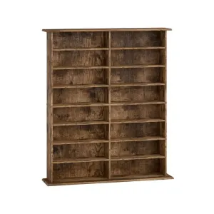 Homcom Meuble de rangement multimédia avec 16 compartiments marron