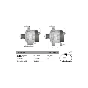 Alternateur Dan1074 Denso Denso Dan1074 Ford