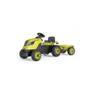 Tracteur farmer vert avec remorque