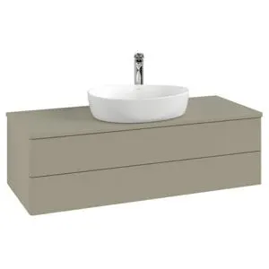 V&B; Meuble sous lavabo sans structure de façade, éclairage Antao 120x36x50 cm, H I P, WBP Lac, gri…
