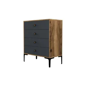 Dmora Commode effet bois beige, anthracite 76x40 cm