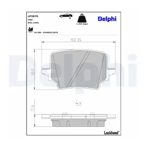 DELPHI LP3979 Plaquettes de frein