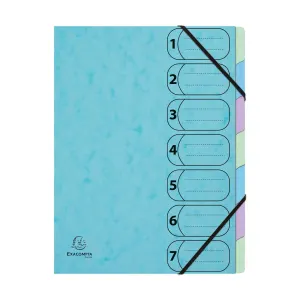 Trieur Harmonika 7 Compartiments A4 Aquarel - Bleu