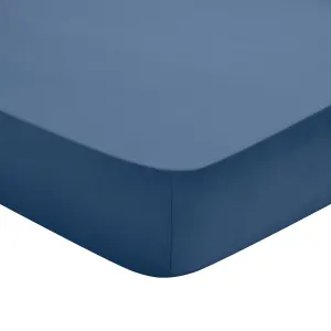 Drap housse studio coton bleu