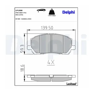 DELPHI LP1908 Plaquettes de frein