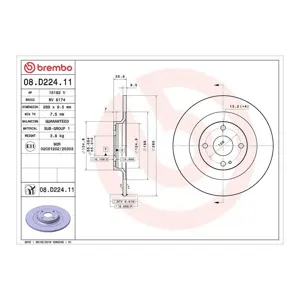 BREMBO Disques de frein pour MAZDA: MX5 (Ref: 08.D224.11)