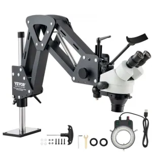 VEVOR Microscope Multidirectionnel Grossissement 7X-45X, Microscope à Bijoux avec Support à Ressort…