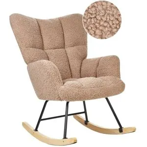 Fauteuil À Bascule Oulu Bouclé Beige