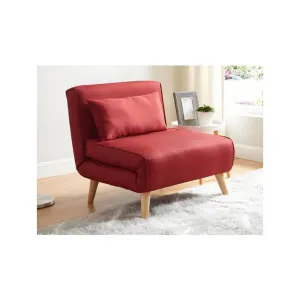 Unique Fauteuil convertible polyester rouge