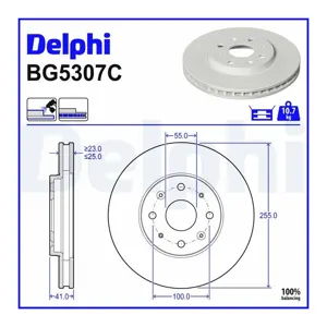 DELPHI Disques de frein pour BYD: DOLPHIN (Ref: BG5307C)