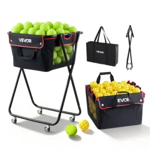 VEVOR Panier à Balles de Tennis avec Roulettes, Capacité de 175 Balles de Tennis ou 290 Pickleballs…