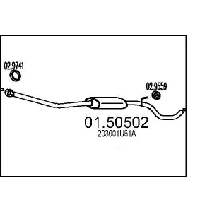 MTS Silencieux central pour NISSAN: Note (Ref: 01.50502)