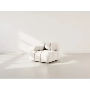 Ruby - Module D'assise Gauche En Velours Texturé - Beige