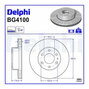 DELPHI Disques de frein pour IVECO: Daily (Ref: BG4100)