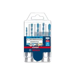 BOSCH Jeu de forets à percussion HEX-9 5 pcs 4/5/6/8 mm MultiConstruction EXPERT (2608900585)