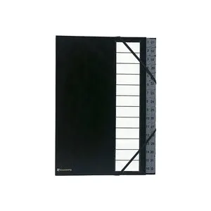 EXACOMPTA Trieur rigide Ordonator numerique dos extensible 32 compartiments 1 à 32 - Noir