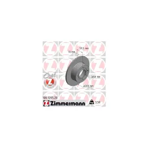 Disque De Frein Zimmermann 100.1205.20 Audi