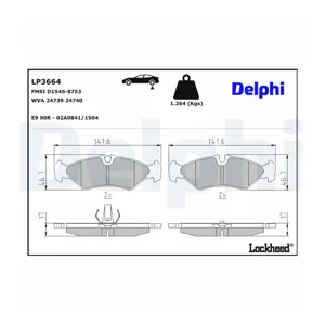 DELPHI LP3664 Plaquettes de frein