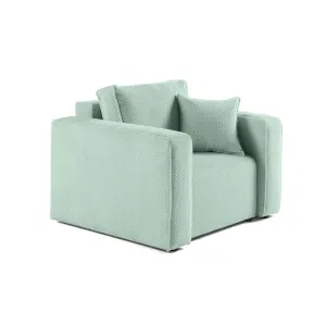 Topaze - fauteuil - en velours texturé - bleu