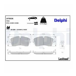 DELPHI Plaquettes de frein X4 pour JAGUAR: E Pace (Ref: LP3936)