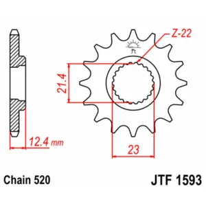 JTSPROCKETS JTF1593.14 Pignons à chaîne