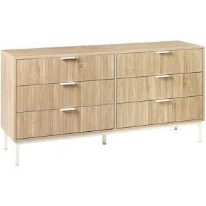 Commode À 6 Tiroirs Royalla Marron Clair