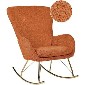 Fauteuil À Bascule Anaset Bouclé Orange